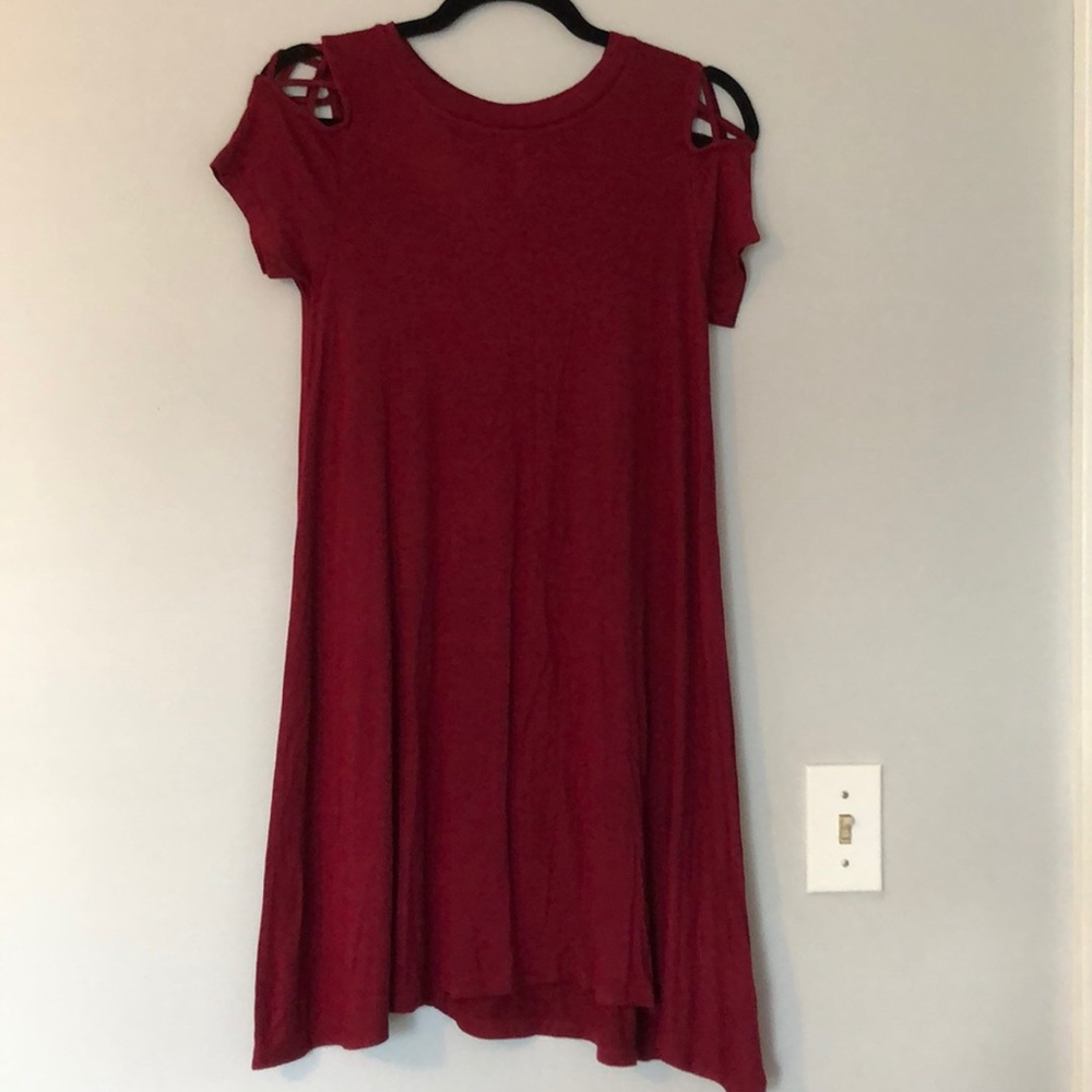 T-Shirt Dress with Shoulder Cut-Outs